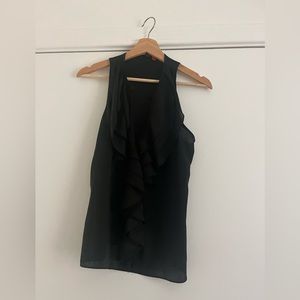 Black Keyhole Ruffle Sleeveless Top (Brand: 5/48)